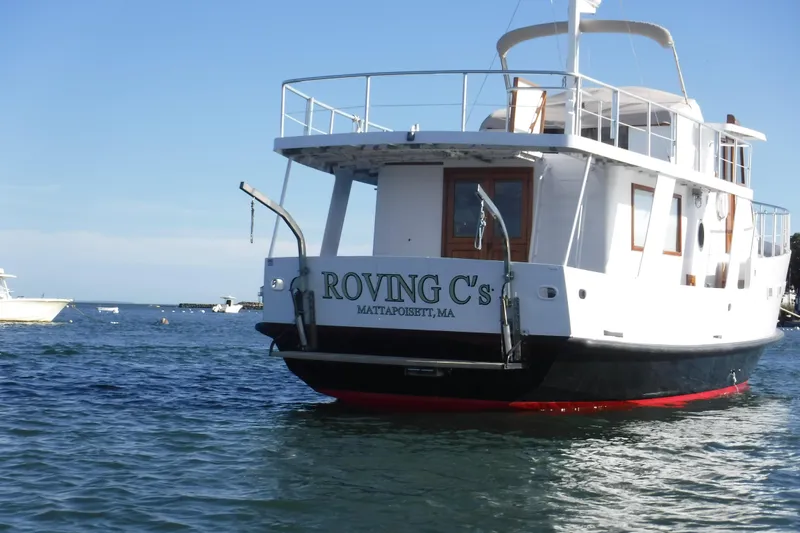  Yacht Photos Pics Custom 1999 Jack Gilbert 50 Trawler "Roving C's" on water, Mattapoisett, MA.