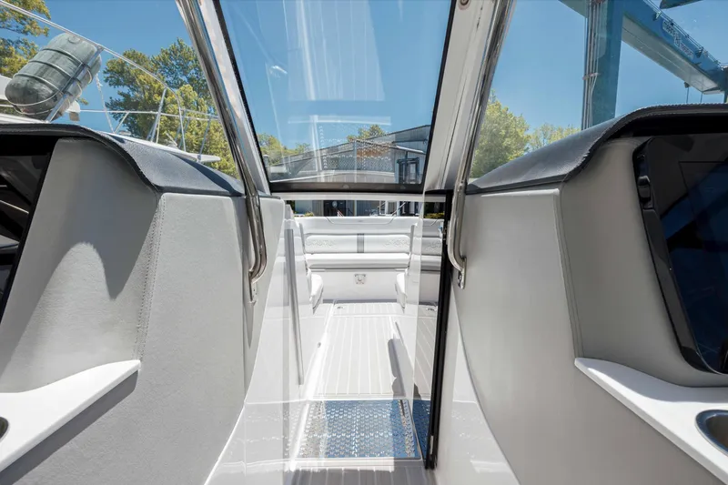  Yacht Photos Pics 2022 Regal LX36 boat interior with sleek design and modern features.