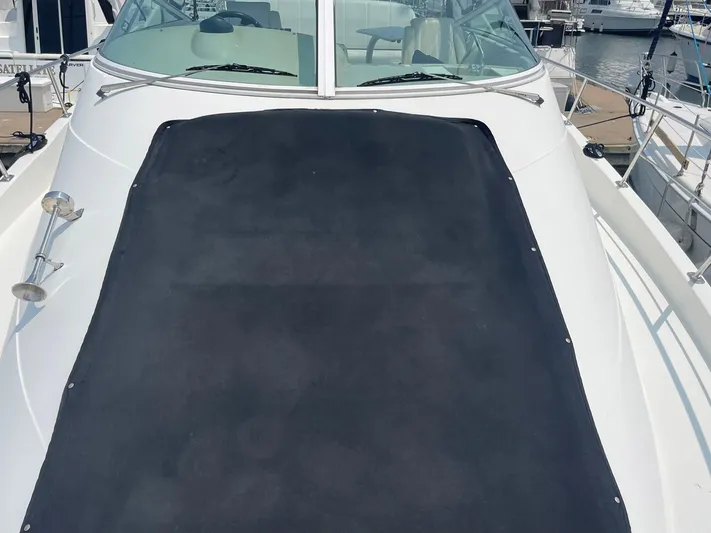 Andiamo Freedom Yacht Photos Pics 2006 Carver 36 Mariner yacht with black deck cover at marina.