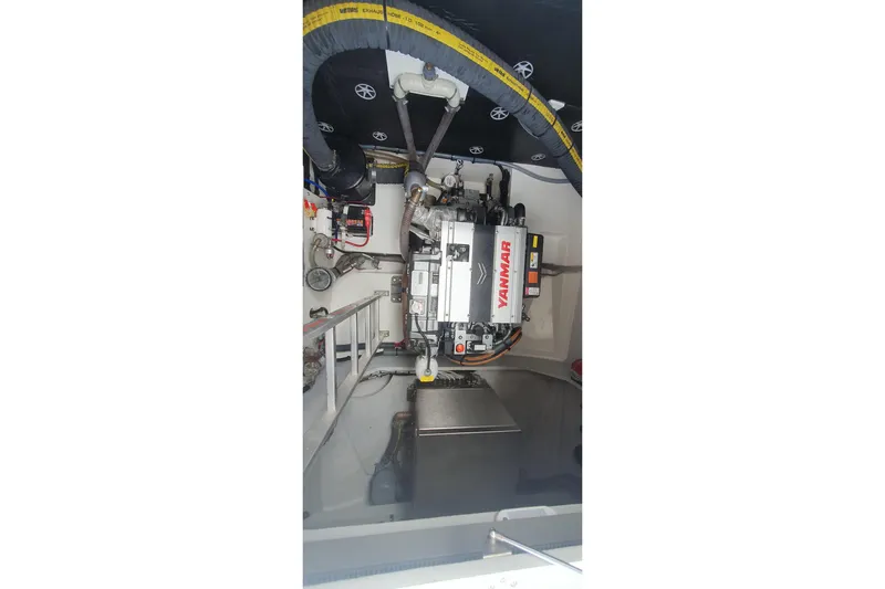  Yacht Photos Pics Engine room of 2023 Fountaine Pajot Samana 59 with Yanmar engine.