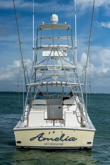 Yacht Photos Pics 2006 Topaz 32 Express boat named Amelia on the water.