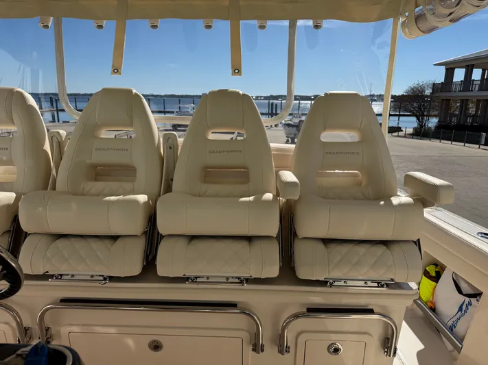  Yacht Photos Pics Luxurious seating in the 2026 Grady-White Canyon 386 boat.