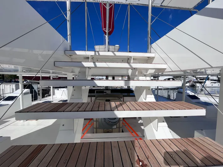  Yacht Photos Pics Staircase on Catana Taino 21 Day Charter yacht, 2025 model, with wooden steps and sleek design.
