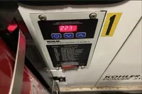 Kohler advanced digital control panel displaying 223 volts on Azimut 68E, 2007 model.