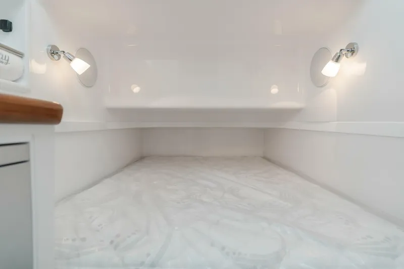  Yacht Photos Pics Interior cabin of 2026 Mag Bay 43 Center Console with modern lighting.