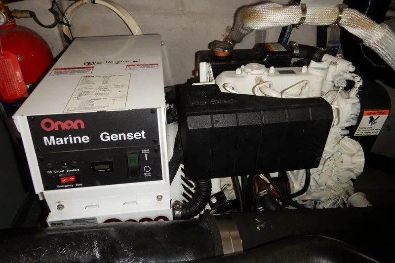  Yacht Photos Pics Onan Marine Genset in 2008 Sea Ray 40 Sundancer engine room.