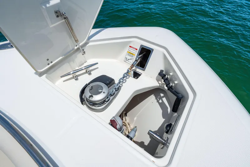 Our Trade Yacht Photos Pics 2019 Boston Whaler 350 Realm Anchor Locker and Windlass