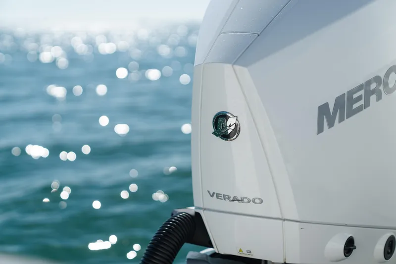  Yacht Photos Pics 2024 World Cat 400 DC-X with Verado engine, ocean background.