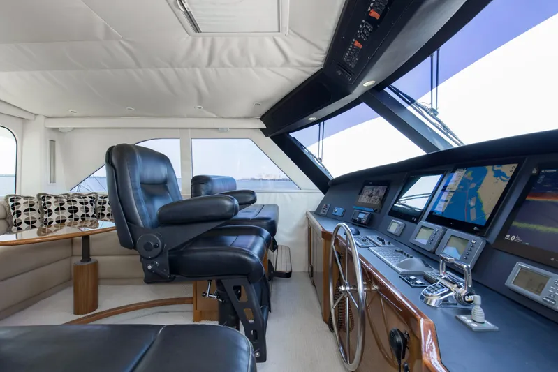 Reel Blues Yacht Photos Pics 2007 64 Viking Enclosed Bridge Reel Blues Bridge