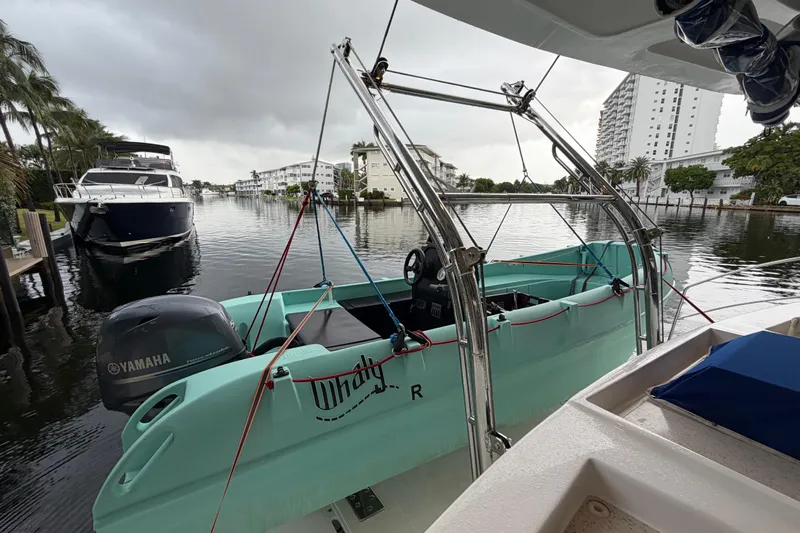 Calacoto Yacht Photos Pics 2023 Royal Cape Catamarans Majestic 530 with Yamaha motor in a marina setting.