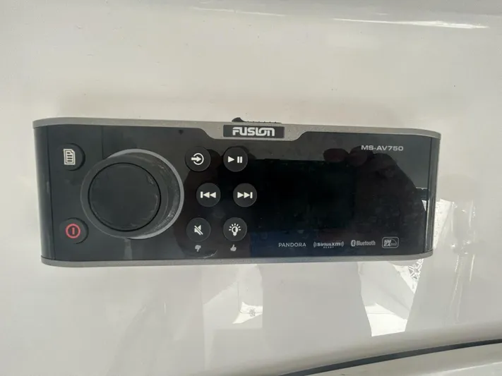  Yacht Photos Pics Fusion MS-AV750 marine stereo system on a 2016 Midnight Express 37 Open boat.