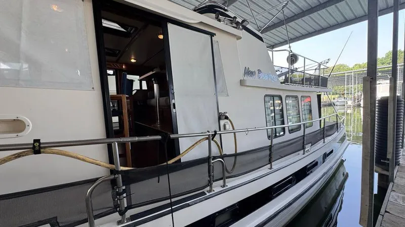 New Bearings Yacht Photos Pics 2000 Nordic Tug 42 Sliding Door to Pilothouse