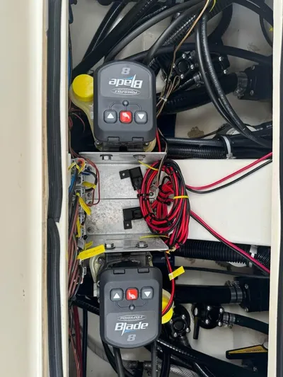  Yacht Photos Pics 2021 ShearWater 270 Carolina Flare boat wiring with dual Power-Pole Blade controllers.