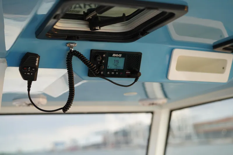  Yacht Photos Pics 2022 Insetta 35IFC boat interior with B&G marine radio system.