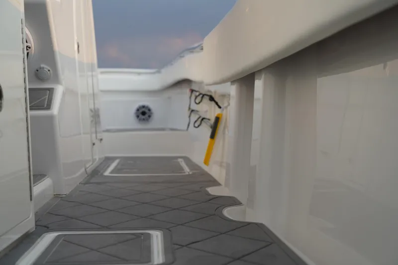  Yacht Photos Pics 2022 Insetta 35IFC boat interior with sleek design and modern features.