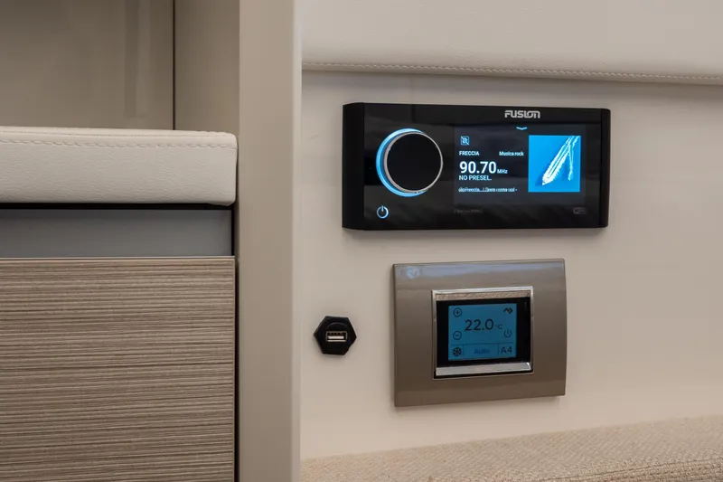 Curly Yacht Photos Pics Control panel and display in 2021 Cranchi E52S yacht interior.