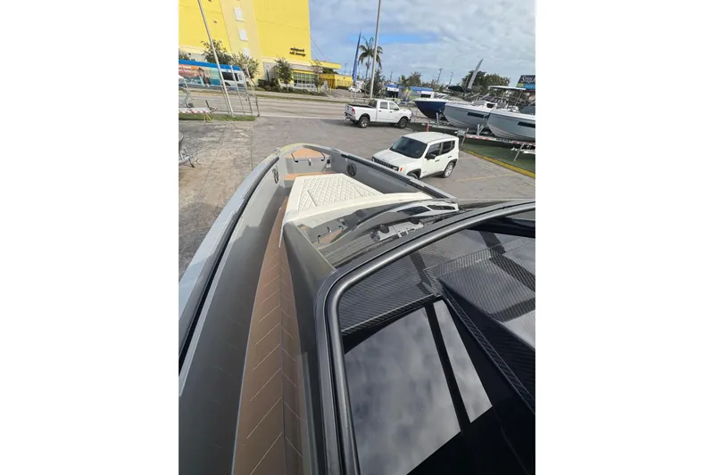 Virtue Yacht Photos Pics 2026 Virtue V10 boat on display, showcasing sleek design and modern features.