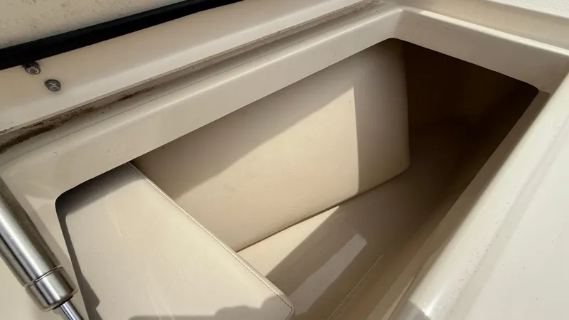 Aletha P Llc Yacht Photos Pics Storage compartment on a 2016 Grady-White Freedom 307 boat, featuring a clean, spacious interior.