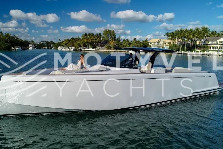  Yacht Photos Pics 2023 Pardo Yachts 50 cruising on a sunny day, featuring sleek design and luxury amenities.