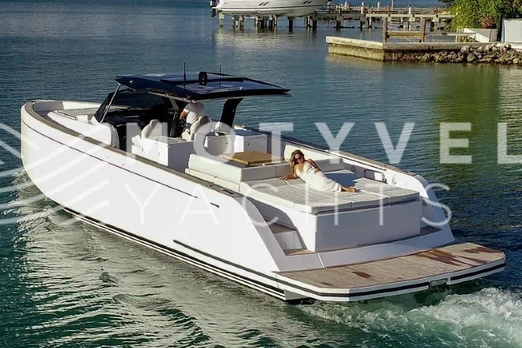  Yacht Photos Pics 2023 Pardo Yachts 50 cruising on serene waters, featuring sleek design and luxury amenities.