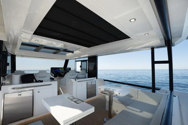 Yacht Photos Pics Luxurious interior of 2025 De Antonio Yachts D50, featuring modern design and ocean view.