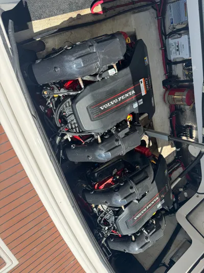  Yacht Photos Pics Engine compartment of a 2013 Regal 3200 Bowrider with Volvo Penta engines.