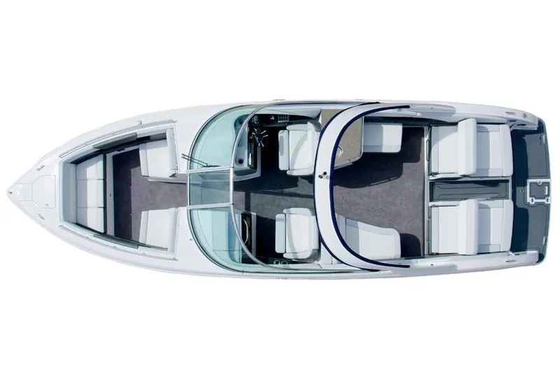  Yacht Photos Pics 2013 Regal 3200 Bowrider boat interior layout, top view.