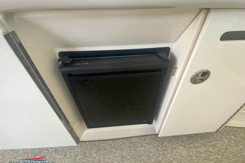  Yacht Photos Pics U-Line refrigerator on 2007 Sea Ray 52 Sundancer yacht, integrated into cabin cabinetry.