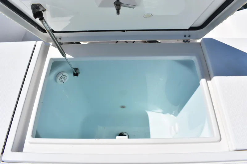  Yacht Photos Pics Open storage compartment on 2008 Regulator 32 Forward Seating boat.