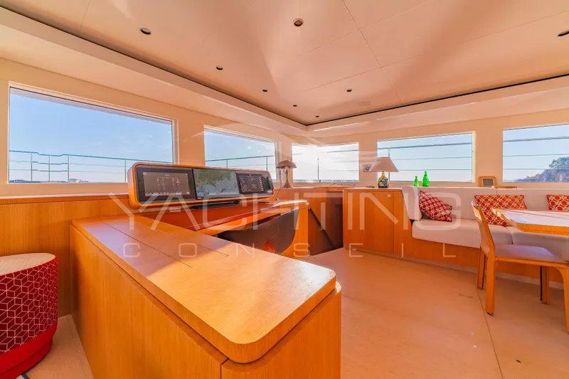 4ever Yacht Photos Pics Luxurious interior of 2022 JFA Yachts LONG ISLAND 78 POWER with modern design and panoramic windows.