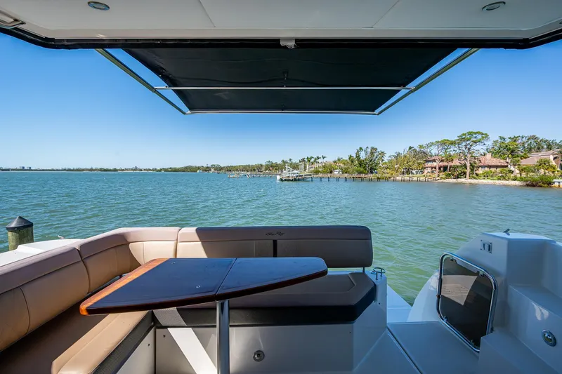  Yacht Photos Pics 2017 Sea Ray Sundancer 400 yacht with scenic water view and comfortable seating area.