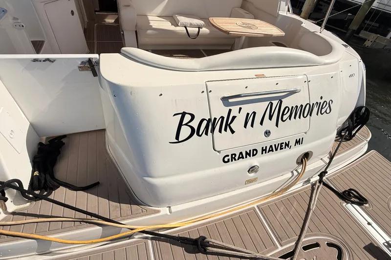 Banking Memories Yacht Photos Pics 2001 Sea Ray 410 Express Cruiser named "Bank'n Memories" docked in Grand Haven, MI.