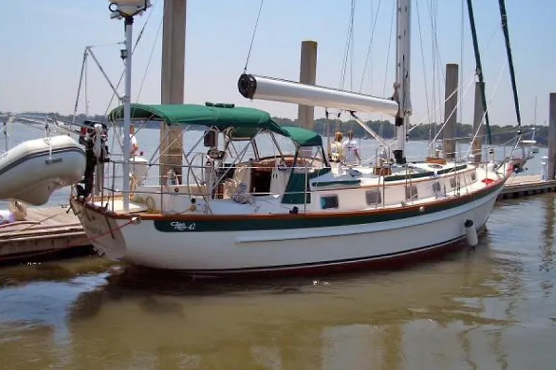 Elation Yacht Photos Pics Cabo Rico 42 Cutter sailboat, 2005 model, docked at marina.