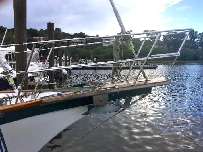 Elation Yacht Photos Pics Cabo Rico 42 Cutter 2005 at water, bow view.