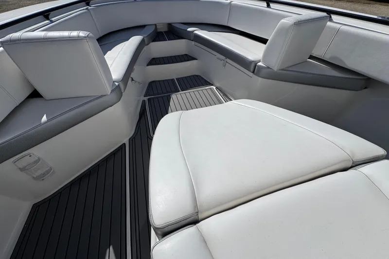  Yacht Photos Pics 2019 Fountain 34 Center Console boat interior with sleek seating and modern design.