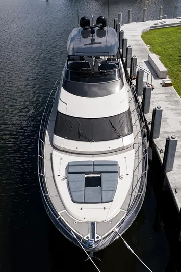No Name 66 Marquis Yacht Photos Pics 2017 Marquis 660 Sport Yacht docked at marina, aerial view.