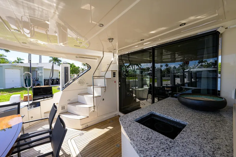 No Name 66 Marquis Yacht Photos Pics Luxurious interior of 2017 Marquis 660 Sport Yacht with modern amenities and elegant design.