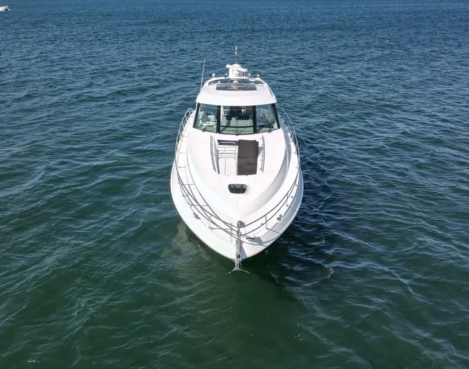 Costas Yacht Photos Pics 2015 Sea Ray 540 Sundancer yacht on open water, aerial view.