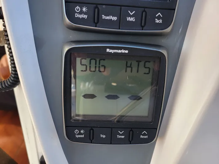  Yacht Photos Pics Raymarine display showing speed on 2006 Fountaine Pajot LAVEZZI catamaran.