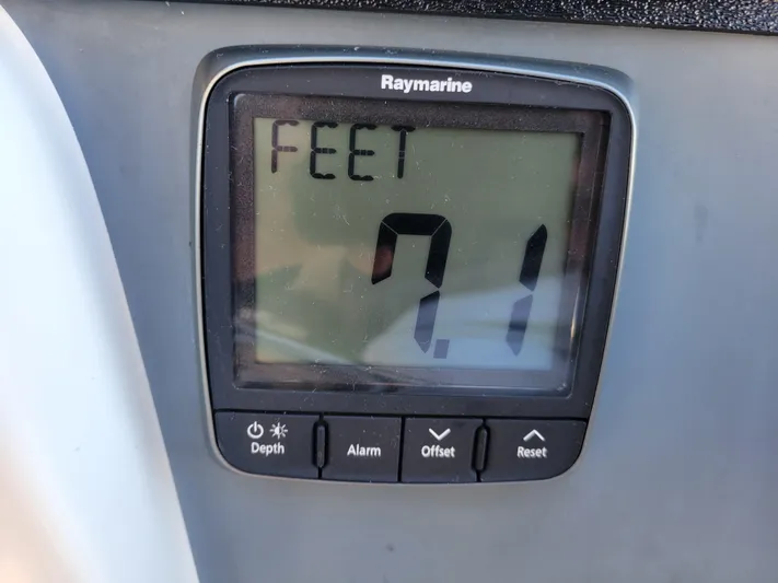 Yacht Photos Pics Depth gauge reading 7.1 feet on a 2006 Fountaine Pajot LAVEZZI.