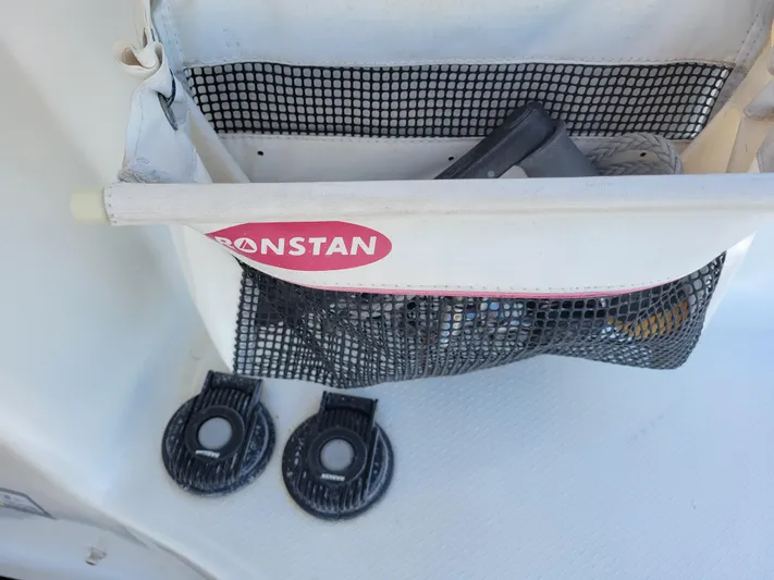  Yacht Photos Pics Storage net on 2006 Fountaine Pajot LAVEZZI catamaran with Ronstan accessories.