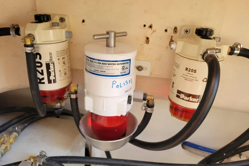  Yacht Photos Pics Fuel filters and water separators on a 2006 Fountaine Pajot LAVEZZI catamaran.