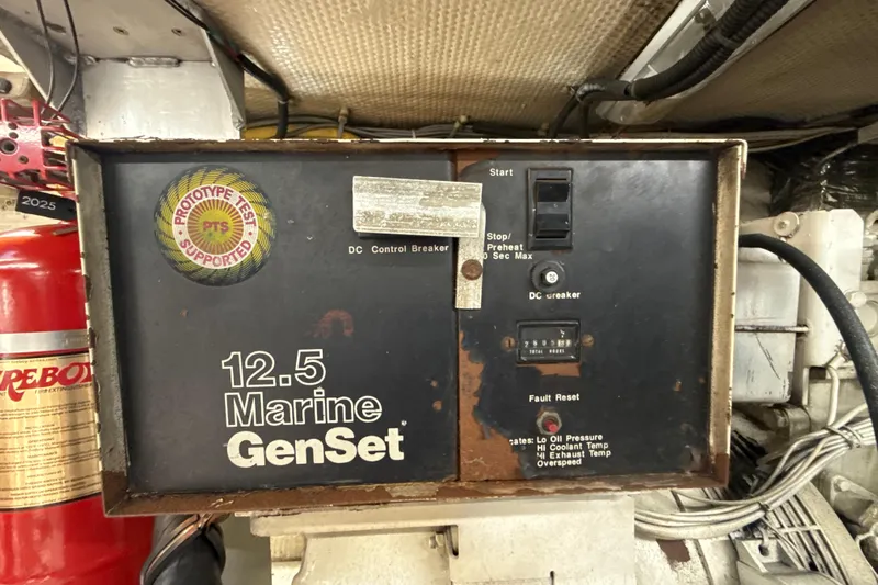 Sweet Melissa Yacht Photos Pics Marine generator control panel on a 1992 Ocean Yachts 48 Super Sport boat.