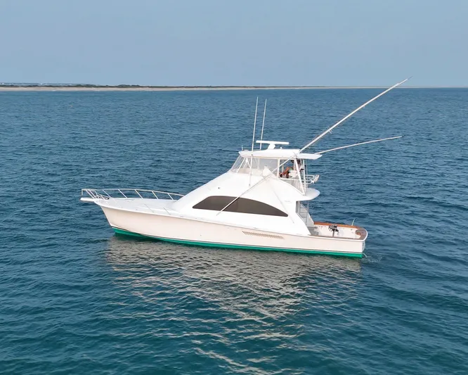 Wrangler Yacht Photos Pics 2008 Ocean Yachts 54 Super Sport cruising on open water.