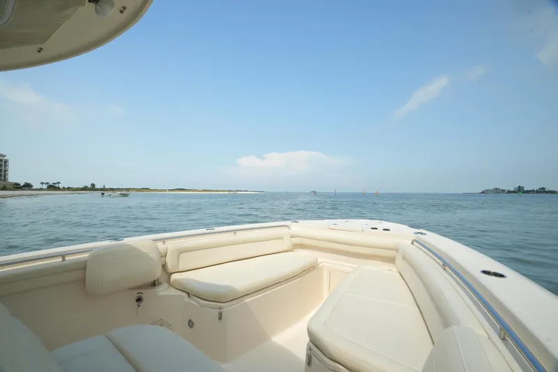  Yacht Photos Pics 2019 Grady-White Canyon 336 boat interior with ocean view.