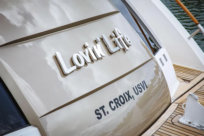 Lovin Life Yacht Photos Pics 2008 Lazzara LSX 75 yacht with "Lovin Life" name, St. Croix, USVI.