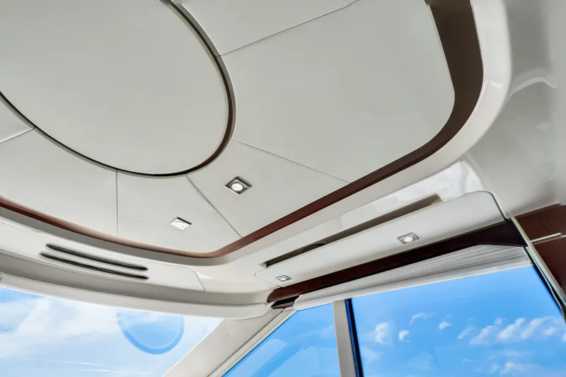  Yacht Photos Pics Interior ceiling of 2012 Meridian 441 Sedan yacht with modern design and lighting.