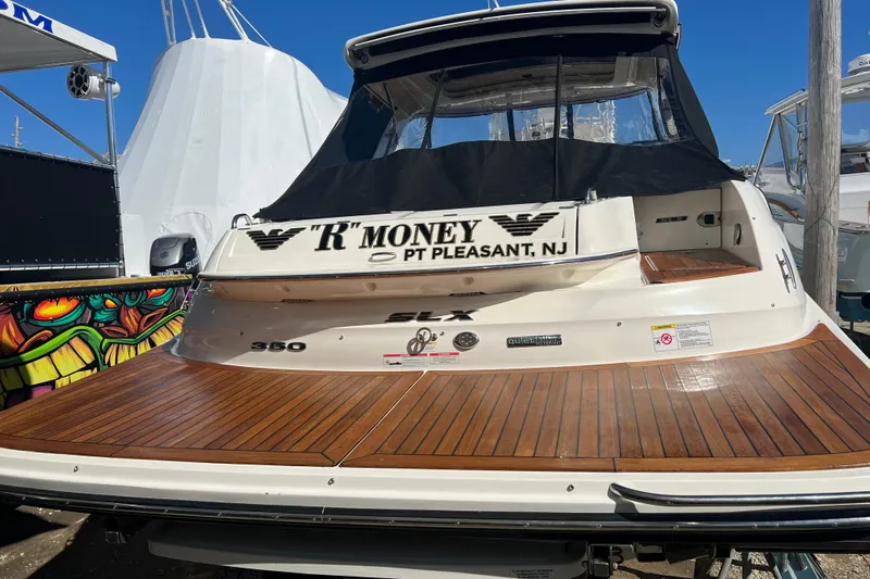  Yacht Photos Pics 2015 Sea Ray 350 SLX boat with wooden deck, docked in Pt Pleasant, NJ.