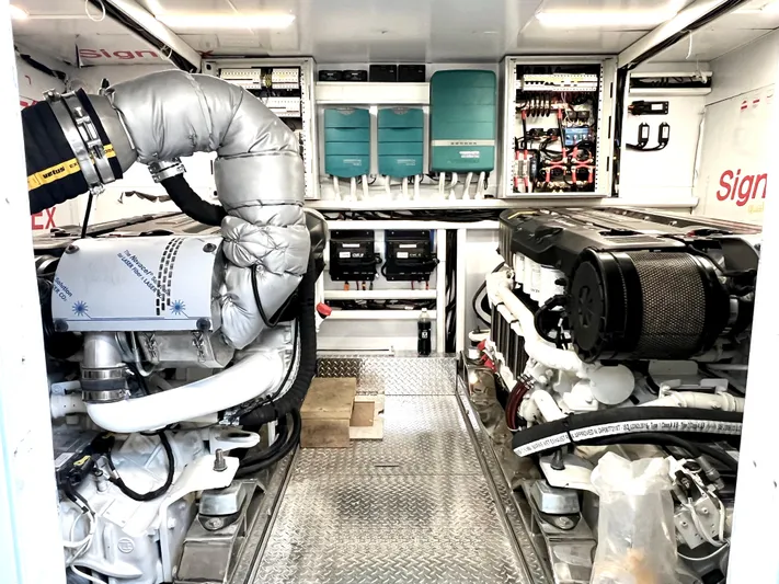 Sea At Last Yacht Photos Pics 2025 Altima Express Coupe engine room with advanced machinery and control systems.