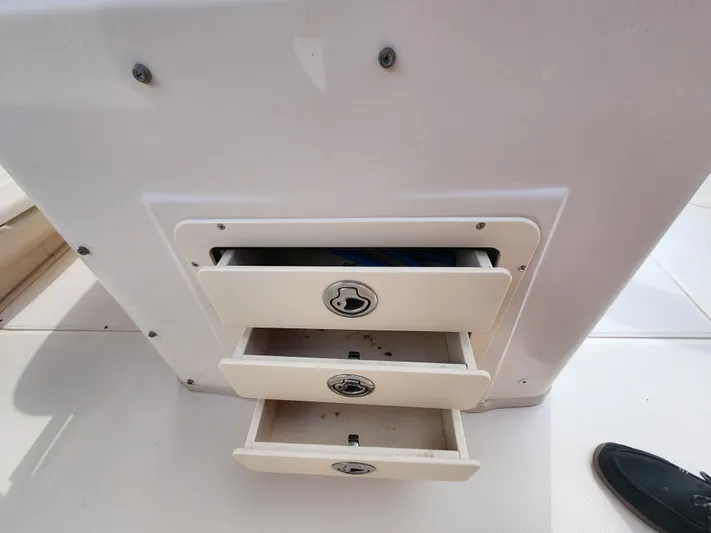  Yacht Photos Pics Storage drawers on a 2008 Grady-White 306 Bimini CC boat.